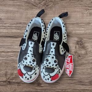 Vans Black and White Dalmatian Slip-On Sneakers